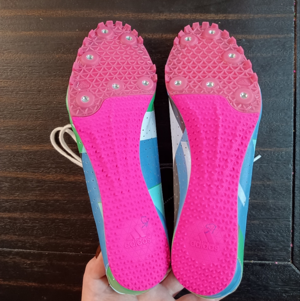 🆕ADIDAS SprintStar Blue Green Pink Track & Field Running Shoes Size 10.5 Women - Picture 6 of 10